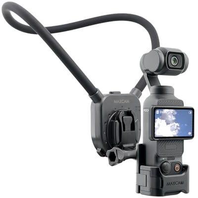 MAXCAM Halshalterung Kompatibel mit DJI Osmo Pocket 3, Solider Aluminiumring Radfahren Angeln First Person Perspective Shooting vlog