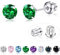 JeweBella G23 Titanio Orecchini Donna Uomo Anallergici Orecchini Donna Argento Rosa Blu Verdi Zirconia Orecchini Punto Luce Piercing Orecchio Pietra di Nascita Orecchini Bambina Anallergici