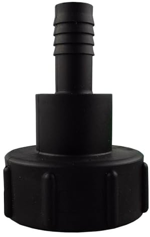 IBC Tank Fittings Selection - S60x6 & S100x6 Adapters - Male, Female, Threaded, Barbed, Valves, Spouts, MDPE Options (Hose Tail 1.25 (S60x6))