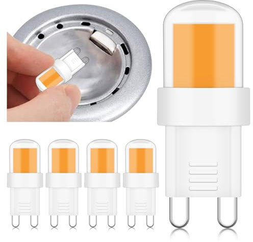 XIMNCHNI G9 LED Lampe Warmweiß 3000K 220V COB G9 Leuchtmittel 4W Ersatz 40W Halogenlampe 400 Lumen Bi-Pin Kurz Schlafzimmer Leuchter Restaurants Wandleuchte Nicht Dimmbar (5 Stück)