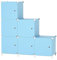ATTDETJL 6-Cube Storage Unit with Doors, Cube Organizer for Bedroom, Wardrobe & Under Stairs, 30x30x30cm Compartments, Space-Saving Closet Storage, Blue ATTSL6005