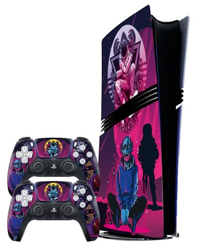 PS5 Pro Bundle Vinyl Skin – Premium 3M™ Vinyl Decal for PS5 Pro Console & Controllers, Bubble-Free, Easy Application, Residue-Free Removal, Custom Gaming Design, Digial Edition – Made in UK (Cosmic)