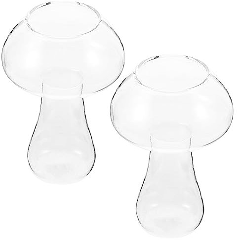 Cabilock 2stücke Pilzförmige Cocktailgläser Transparent Bar Trinkbecher Kreatives Design Stabiler Boden Für Party Ktv Bar Getränke Geeignet