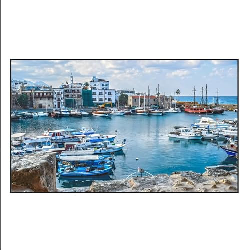 XOBRJQZ Écran de Projection À Cadre Fixe Gain 2.2 Format 16:9, 8K 4K Ultra HD 3D Ready, Qualité D’Image Améliorée, Écran Videoprojecteur Mural(80 inch)