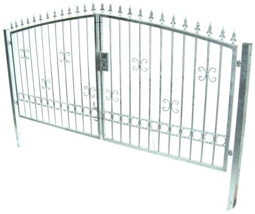 Stahl Gartentor Tor Doppelflügeltor GD2 inkl Pfosten Einfahrtstor Hoftor AWZ (Gartentor 350 x 160 cm 55771)