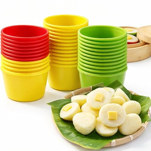 Puto MolderFilipino Silicone – 18 Pcs Puto Mold Cups for Steamer, Kutsinta Molder for Baking & Steaming, Reusable Silicone Cupcake Liners for Rice Cakes & Desserts, Mini Muffin Cups