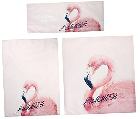 DIYEAH 3-piece Computer Dust Cover Set with Flamingo Design for Lcd Monitor and Keyboard, Protective Dust Shield for Home and Office