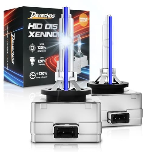 DeveChos D1S Xenon Brenner Scheinwerfer für Auto -12V 35W 1:1 Ersatz HID Lampe für Original Lampe Auto, Pack of 2-8000K