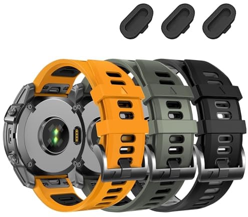 CFXHWZH 26mm Silikon Armband Kompatibel mit Garmin Fenix 7X/6X/7X Pro/6X Pro/5X Plus,Quickfit Ersatzarmband für Fenix 8/8pro 51mm/Epix Pro/Descent Mk2i/Mk3i/Quatix 8/tactix 8 AMOLED 51mm/Enduro 3