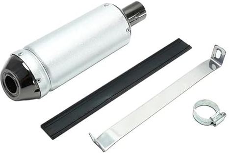 SEYXF Pot d'échappement Silencieux D'échappement pour Moto, Scooter, Quad, 28 Mm, 110, 125, 150 Cm³, Collier De Serrage
