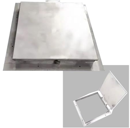 LIKANGLONGJU Tapa Rejilla Desague Terraza Jardin, Arqueta Marco de Acero Inoxidable para Bomba de Sumidero Séptico, Ideal para Patios(40x40cm/16x16in)