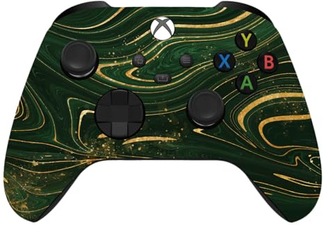 Wireless Custom Controller Compatible with PC, Windows 10+, Series X/S & One (Series X/S Green & Gold Swirl)