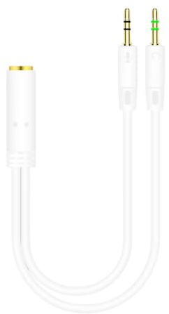 Headphone Audio Splitter Cable with Microphone with 3.5mm Jack Jack: single double male to female adapter, gold plated connector ensures clear and stab sound transfer