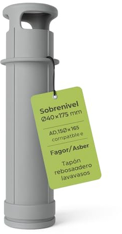 CUBETAS GASTRONORM ® Sobrenivel Ø40x175mm FI-30 Adaptador Rebosadero Lavavasos Fagor Hostelería Compatible AD-48 AD-64 FI-48 HY FI-64 HY Asber LABP300 Instalación Precisa Duradera