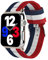 ESTUYOYA Bracelet Drapeau de la France compatible avec Apple Watch 41mm 40mm 38mm, (42mm-Serie 10), Bande en Nylon Fermoir Boucle Sport iWatch Series 10 9 8 7 6 5 4 3 2 1 SE SE2 - Argent