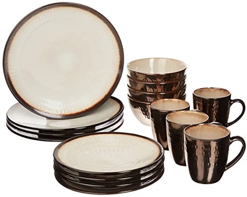 Gourmet Basics by Mikasa Anastasia Cream 16-Piece Dinnerware Set, Assorted