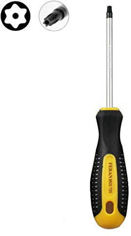 SUPERTOOL Tournevis étoile magnétique inviolable à long manche Torx pour réparation de matériel électronique de voiture ou maison (1 pièce, T15)