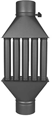 Intercambiador de calor de tubo de combustión con válvula, radiador, quemador de leña, chimenea de 130 mm (5 tubos)