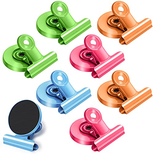 8Pack Refrigerator Magnets Magnetic Clips Fridge Magnets-Scratch Free Heavy Duty Magnetic Clips Perfect for Classroom, Teacher,Locker, Note List Photo Displays Must Haves(Colorful)