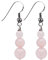 Orecchini da donna fatti a mano con pietre preziose triple perline e orecchini pendenti in argento sterling - Idee regalo per le donne (Quarzo rosa)