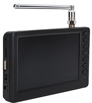 FOFY Handheld TV, Rechargeable Good Signal Digital Television UK Plug 110‑220V Portable 5 Inch for Kitchen for Camping for Car