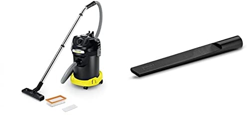 Kärcher AD 4 Premium Aspiracenere - Capacità Vano Raccolta 17 l, Potenza d'Aspirazione 150 Air Watt & Bocchetta per fessure compatibile con tutti gli Aspiratori Solidi-Liquidi WD - Extra lunga