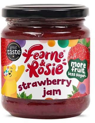 Fearne & Rosie Strawberry Jam, Award Winning, More Fruit & 40% Less Sugar, Vegan, Gluten Free, 100% Natural Ingredients, No Palm Oil, No Concentrates & B Corporation Certified 320g Jar, One Size