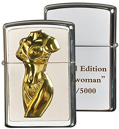Vintage-Feuerzeug mit traditioneller Flamme aus Metall, Sexy-Girl-Muster, wiederverwendbares Kerosinfeuerzeug, winddichtes Kerosinfeuerzeug for Sammler – Antik – Dekoration – Geschenk (kein Kraftstoff