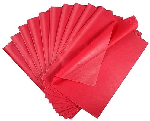 ihaspoko 60 Blatt Rot Seidenpapier, 50×35cm Geschenkpapier für Handwerk und Geschenkverpackung Dekorativ