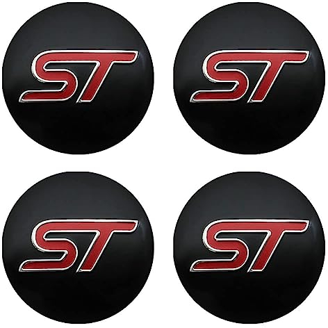 BAGLEV 4 Stück Wheel Hub Caps Radzierdeckel Mittellochdeckel Ersatzteil,für Ford ST Focus x 2 3 Kuga Fiesta Mondeo 60mm 56mm Wasserdicht Staubdicht Verschleißfest und Langlebig,C-56MM