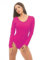 Magi Langarm Damenbody | Stringbody mit Rundhals |Overall Bodysuit Ballett Trikot für Frauen | Unterzieh-Body mit optimaler Passform | sportlicher Tanz-Body (L, Pink)