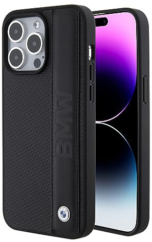 CG Mobile BMW - Custodia in pelle per iPhone 15 Pro Max da 6,7, antigraffio, resistente alle cadute, antiurto, cover posteriore completamente sottile per iPhone 15 Pro Max da 6,7, colore: nero