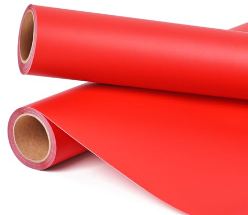Prime Vinyl Vinylfolie Plotter Rot - 30,5cm x 335,5cm Matt Rot Permanentes Plotterfolie Vinyl Rollen für Tasse, Fenster, Wohnkultur