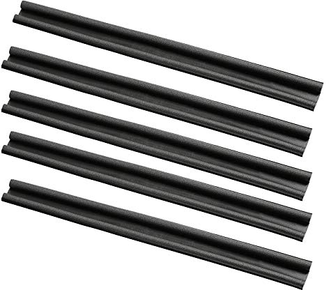 Knadgbft Zugluftstopper für Doppeltüren, doppelseitig unter der Tür, Geräuschblocker, 110 cm Länge, verstellbar, Schwarz, 5 Stück