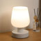 Lightess Touch Bedside Table Lamp, Dimmable LED Nightstand Lamp with White Glass Shade and Bulb, Bedroom Lamp Three Color Temperatures for Living Room Office Home Decor
