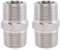 BZKSER 2 Stück Duschschlauch Adapter - Wellrohr Verlängerung 1/2 Zoll Edelstahl,Verbinder Verlängerung Adapter Nippelmuffe Fitting Nippel, Doppelnippel Verbinder für Rohranschluss