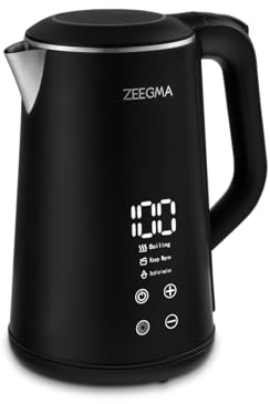 ZEEGMA KETLEE CONTROL Hervidor eléctrico inalámbrico 1500W, capacidad 1,6L, temperatura de funcionamiento regulable de 20 a 100°C, función de purificación de agua, función de mantener caliente
