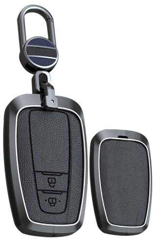 TECART Aluminiumlegierung Autoschlüssel Hülle Cover Passt für Toyota Aygo Yaris Corolla C-HR Camry GT86 GR Supra Prius Prado Mirai RAV4 Land Cruiser Schlüsselcover Zubehör Schlüsselanhänger 2 3 Taste