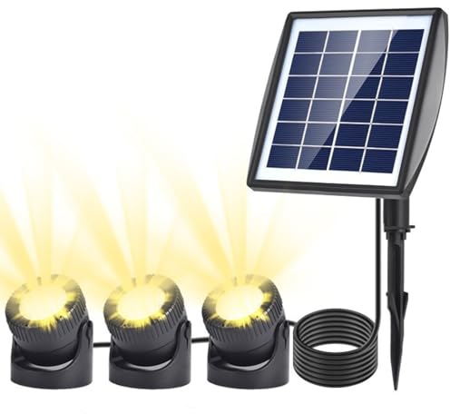 Jadeshay Luces Solares para Estanque, 6V/2W luz solar para piscinas Luces de Estanque Bajo el Agua con 1W 3 Cuentas de la Lámpara Impermeable Paisaje Foco para Estanque de Jardín