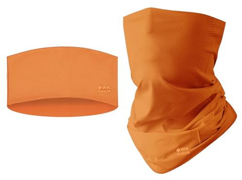 WK IEASON 1pc Multifunktionale Seide Kühlung Stirnband Hals Gaiter Schal, Bandana Sommer Gesicht Schal und 1pc Sport Stirnband für Männer und Frauen, Eis Seide Gefühl und schnell trocken