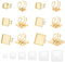 UNICRAFTALE 6 Sets 7 Größen Fingerring Rohlinge Gold Platz Ringlünetten Rohlinge Edelstahl Verstellbare Leere Cabochon Ringeinstellungen Ringe Basis Kit Ringbasis Zubehör Für Die Ringherstellung