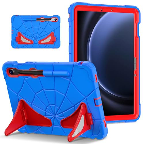 AKABEILA Étui pour tablette Samsung Galaxy Tab S9 FE/S9/S8/S7 11 Zoll 2023 SM-X710, coque de protection légère et résistante aux chocs avec béquille porte-stylo pour enfants, garçons et bébés
