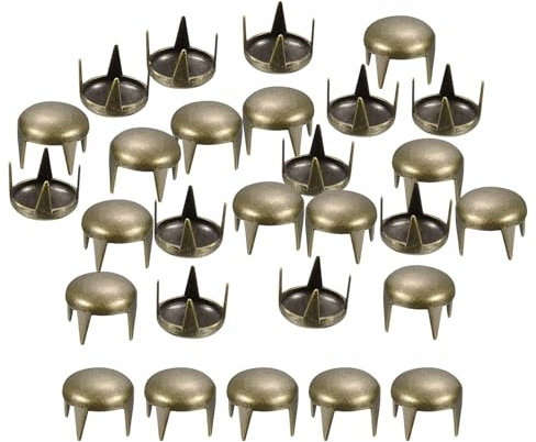 QUARKZMAN 160 Stück Bronze runde Kuppelnieten, 7mm Messing Kuppel Punk Nieten Rock Nagelköpfe Krallenperlen für DIY Kleidung Gürtel Taschen Armband Lederhandwerk