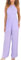 FASHIONISM Ärmelloser Jumpsuit für Damen, plissiert, Neckholder, gerades Bein, lange Hose, mit Gürtel, Einheitsgröße 36-42, Flieder, Einheitsgröße