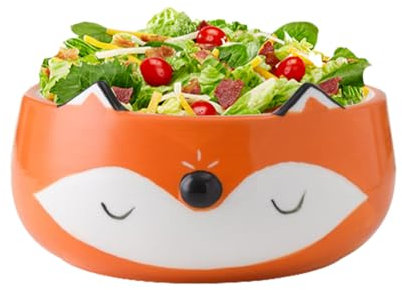DASIAUTOEM Bol à céréales en forme de renard, bol animal de dessin animé, bol pour enfant, saladier, bol en céramique, bol pour animaux de dessin animé pour céréales, ramen, soupe, salade, pâtes,