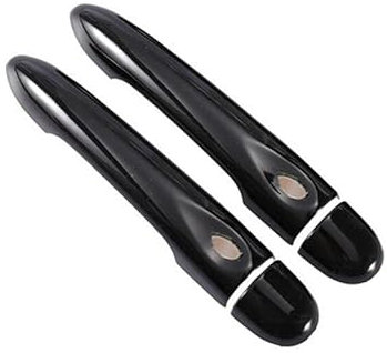 poignée porte extérieure voiture Pour Clio IV Pour Clio 4 Pour Lutecia 2012-2019 Noir Brillant En Fiber Carbone Poignée Porte Voiture Couverture Style 2013 2014 2015 Poignée porte extérieure(Black 0ke