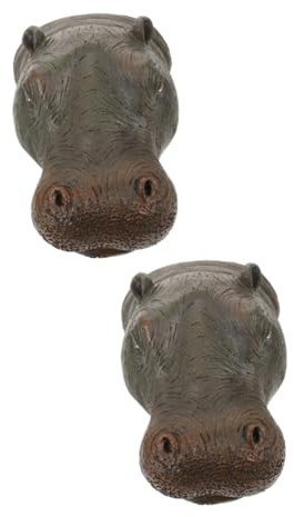 RORPOIR 2stücke Schwimmendes Hippo-Kopf Ornament Teich Und Garten Dekoration Wetterfestes Tierfigur Für Balkon Patio Und Fischteich
