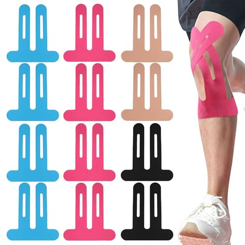 Laralily 10 Stück Knie Tape Kinesiotapes Vorgeschnitten Tape Knie Kinesiologie Tape Wasserfestes & Elastisches Physio Tape Wird zum Schutz Der Knie Beim Sport Verwendet