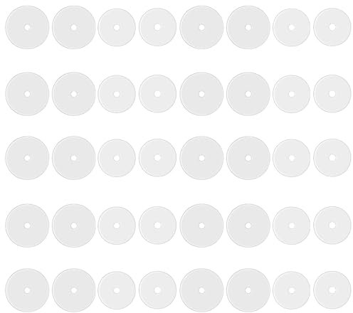 NHPY 40 Pezzi Dischetti Silicone Piercing 7/9mm, Trasparenti Orecchini con Dischi Perforati per Cuscinetti Cheloidi