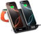 SwanScout 710A Dual Ladestation für iPhone 16/15/14/13/12/11, Induktive Ladestation für Apple Watch 10/9/8/7/6/5/4/3/2/SE 2 & AirPods 4, Kabelloses Ladegerät für 2 iPhone